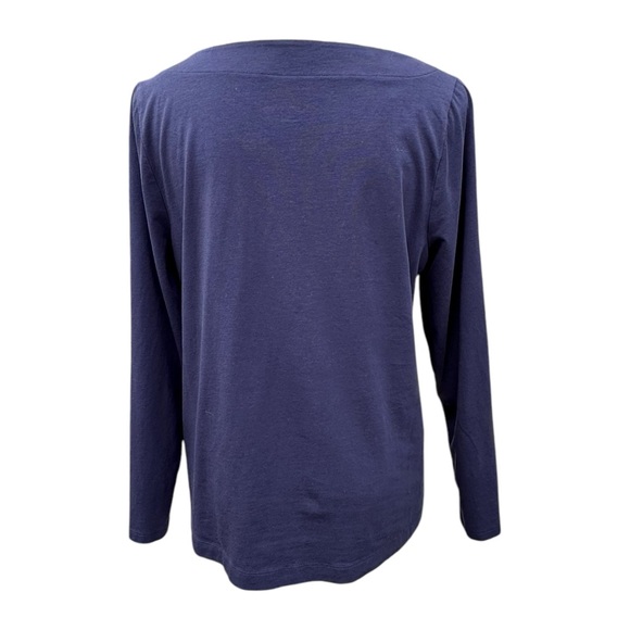 Soft Surroundings Women's Navy Boat Neck Long Sleeve Tunic Tee Shirt Size Large - Picture 3 of 9